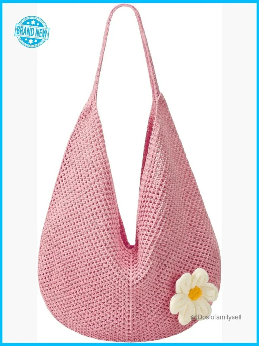 Crochet Mesh Tote Bag Boho Beach Purse Lightweight Summer Shoulder Bag